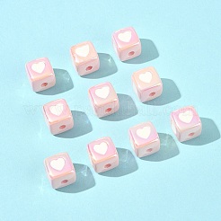 10 perles en émail acrylique opaque&nbsp;ACRC-FS0001-02F
