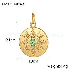 Pendentifs en acier inoxydable 304 avec zircones cubiques&nbsp;STAS-OY004-98G