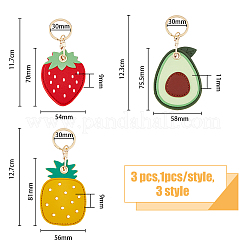 3 stücke 3 arten obst stil nette pu leder schutzhülle halter für access karte schlüsselbund&nbsp;KEYC-HY0001-11