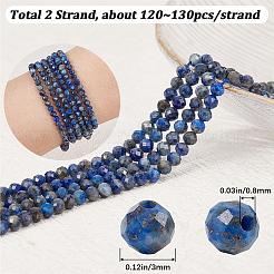 2 Strang natürliche Lapislazuli-Perlenstränge&nbsp;G-BBC0001-33