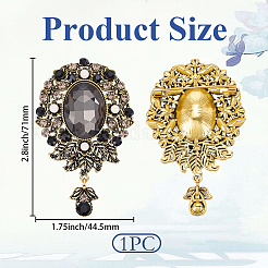 1 broche de aleación retro con forma de lágrima y rhinestone para mujer.&nbsp;JEWB-SP0001-17A