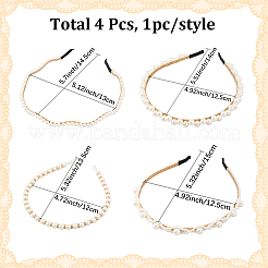 4 pieza de 4 estilos de bandas para el cabello con perlas onduladas&nbsp;OHAR-DJ0001-32