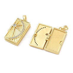 Pendenti con medaglione in ottone zirconi chiaro micro pavè&nbsp;CU-CBA280C-05G