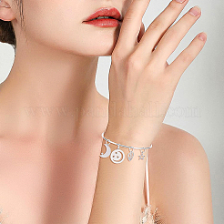 DIY-Armreif-Bastelset mit Mond- und Stern-Charm&nbsp;DIY-BC0004-64
