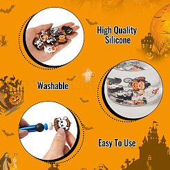 7 Stück 7 Stile Halloween Silikonperlen&nbsp;SIL-TA0003-29