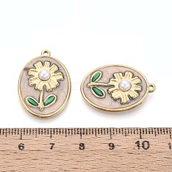 Anhänger aus Emaille und ABS-Perlenimitat aus 304 Edelstahl&nbsp;STAS-T068-86A