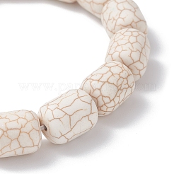 Pulseras elásticas de cuentas de turquesa sintética para hombre&nbsp;NJEW-JB12198