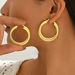Pendientes de aro de acero inoxidable 201 para mujer&nbsp;VF3090-2