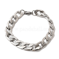 Bracelets à maillons cubains en acier inoxydable 201 pour femmes et hommes&nbsp;STAS-T077-19A-01P