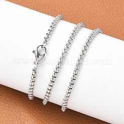 Collane con catene a scatola in acciaio inossidabile 201 anti-appannamento&nbsp;NJEW-L416-02-2.5mm