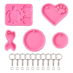 DIY Schlüsselbund Silikon Formen Kits&nbsp;DIY-TA0008-64