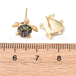 Ohrstecker aus Messing mit Emaille-Schildkröte&nbsp;EJEW-I322-18G