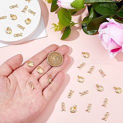 20 pièces 2 styles en laiton micro pavé pendentifs en zircone cubique claire&nbsp;KK-HS0001-92