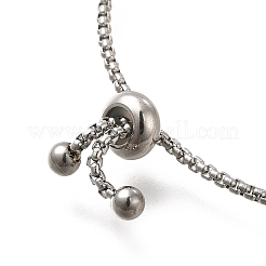 Bracciali scorrevoli a catena scatolata in acciaio inossidabile 304 anti-ossidazione&nbsp;LS-BJEW-M233-05P