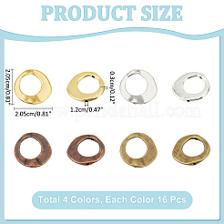 64 stücke 4 farben tibetischen stil legierung unregelmäßigen ring perle rahmen&nbsp;FIND-NB0004-71