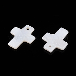 Ciondoli incrociati con conchiglia d'acqua dolce naturale&nbsp;SHEL-T020-07