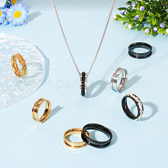 12 Stück 6 Größen 201 Edelstahl geriffelte Fingerringfassungen&nbsp;RJEW-TA0001-05P