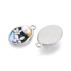 Pendentifs en alliage plaqué or et émail strass&nbsp;ENAM-N065-09P