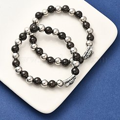 Stretch-Armbänder aus Messing mit Mikropflaster und Zirkonia-Perlen für Frauen und Männer&nbsp;BJEW-H201-01D-BP
