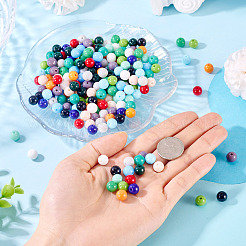 375pcs 15 Farben undurchsichtige einfarbige Glasperlen&nbsp;GLAA-TA0003-26