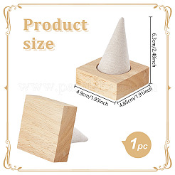 1 Ring-Organizerhalter aus Holz in Kegelform&nbsp;RDIS-WH0031-02A-01