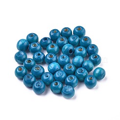 Perles en bois naturel teint&nbsp;WOOD-Q006-8mm-02-LF