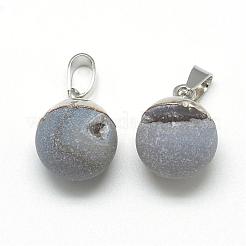 Ciondoli in agata grigia druzy&nbsp;G-Q494-06P