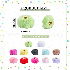 48 pz 12 colori velluto imitazione pelliccia di coniglio perline europee&nbsp;FIND-SZ0019-28