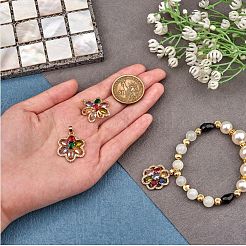 3 Stück Zirkonia Blumen Charms vergoldet Charms Micro Pave zarte Blumen Charms für Halskette Armband Herstellung&nbsp;JX565A