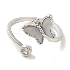 Bagues en laiton avec micro pavé de zircone cubique pour femmes&nbsp;RJEW-E295-19P