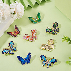 12 pièce 6 styles d'épingles en émail papillon&nbsp;JEWB-TA0001-23