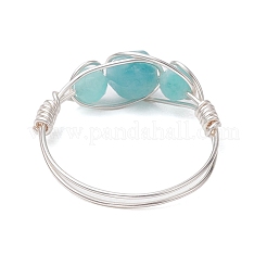 Runder natürlicher Rosenquarz & Amethyst & Fluorit & Karneol & Amazonit & roter Achat Fingerring&nbsp;RJEW-JR00757