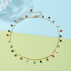 Latón pendiente de los collares del esmalte&nbsp;NJEW-JN03225