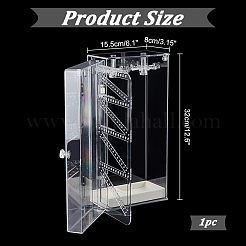 Rechteckige Schmuck-Organizer-Aufbewahrungsbox aus Kunststoff mit 24 Haken&nbsp;OBOX-WH0001-06