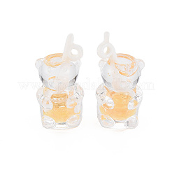 Pendentifs en résine transparente imitation bubble tea&nbsp;LS-RESI-T052-04G