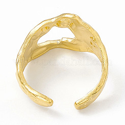 Bague ouverte creuse large en acier inoxydable 304 avec placage ionique (IP) pour femme&nbsp;RJEW-G275-04G