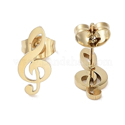 Pendientes de botón de acero inoxidable 304 con revestimiento al vacío de PVD para mujer&nbsp;EJEW-A048-27G