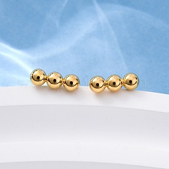 Ohrstecker mit horizontalen Balken und Perlen aus 201 Edelstahl mit Stift aus 316 Edelstahl für Damen&nbsp;STAS-K238-01G