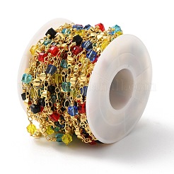 Chaînes de perles de verre cubes faites à la main&nbsp;CHC-M024-13G