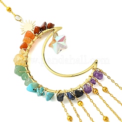 Décoration pendentif en verre étoile&nbsp;HJEW-JM02116