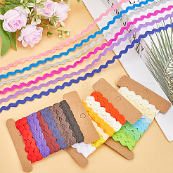 4 crads 4 styles de ruban de bordure à franges ondulées en polyester&nbsp;DIY-GF0009-47