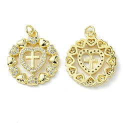Porte micro ouvrent pendentifs zircone cubique en laiton de placage&nbsp;KK-K332-14G