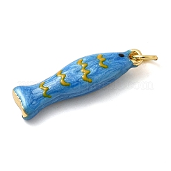 Pendentifs d'émail en laiton &nbsp;KK-H092-08G-03