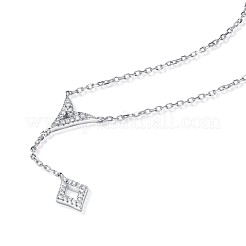 Halsketten mit Anhänger aus Sterlingsilber mit Rautendesign 925 und Zirkonia&nbsp;TS-N323-S