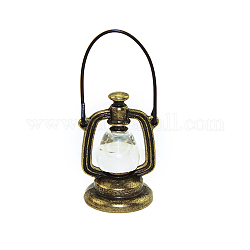 Miniatur-Öllampe aus Legierung, für Puppenhaus-Gartenzubehör, vorgetäuschte Requisitendekorationen, Gelb, 23x40~55 mm