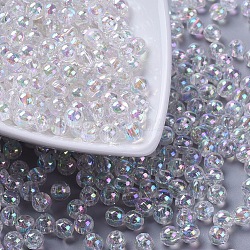 Perle acriliche trasparenti ecologiche, tondo, ab colore, chiaro ab, 6mm, Foro: 1.5 mm, circa 4000pcs/500g