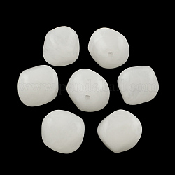 Bicone Nachahmung Edelstein Acryl-Perlen, weiß, 18x19x17 mm, Bohrung: 2 mm, ca. 170 Stk. / 500 g