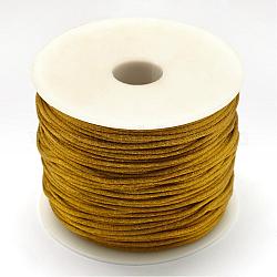 Fil de nylon, corde de satin de rattail, verge d'or noir, 1.5mm, environ 49.21 yards (45 m)/rouleau