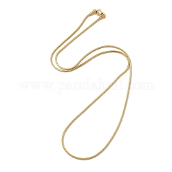 Ion Plating(IP) 304 Stainless Steel Square Snake Chain Necklaces, with Lobster Claw Clasps, Real 18K Gold Plated, 19.92 inch(50.6cm), 1.5mm