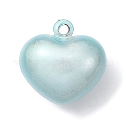 Pendentifs de cloche en alliage imprimés par pulvérisation, cœur, bleu clair, 22.5x22.5x16.5mm, Trou: 3mm